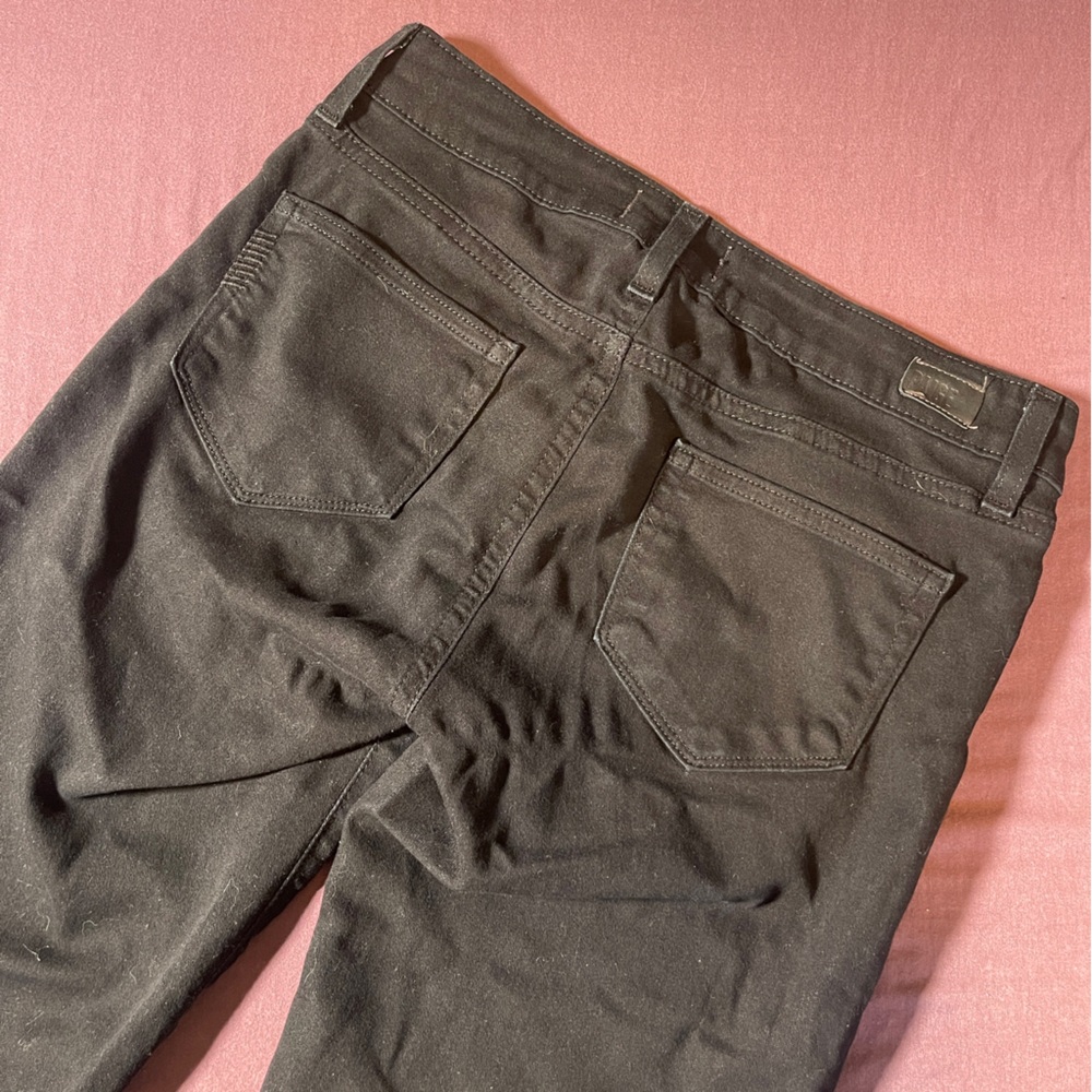 Paige Peg Skinny - Black Skinny Jeans Raw Hem - Size 25 - Picture 8 of 8